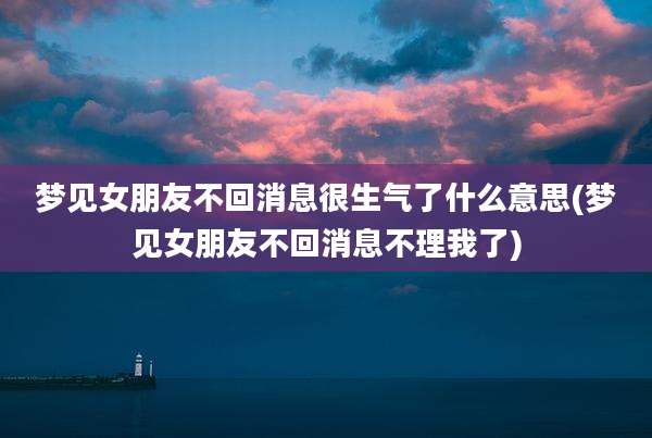 梦见女朋友不回消息很生气了什么意思(梦见女朋友不回消息不理我了)