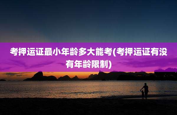 考押运证最小年龄多大能考(考押运证有没有年龄限制)
