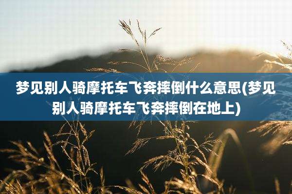 梦见别人骑摩托车飞奔摔倒什么意思(梦见别人骑摩托车飞奔摔倒在地上)