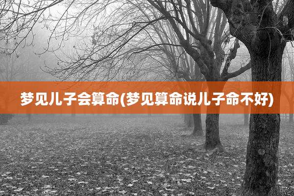 梦见儿子会算命(梦见算命说儿子命不好)