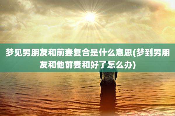 梦见男朋友和前妻复合是什么意思(梦到男朋友和他前妻和好了怎么办)
