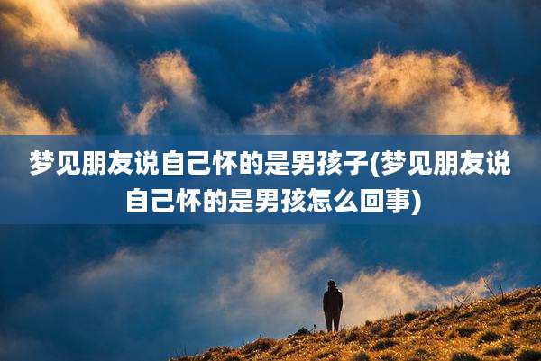梦见朋友说自己怀的是男孩子(梦见朋友说自己怀的是男孩怎么回事)