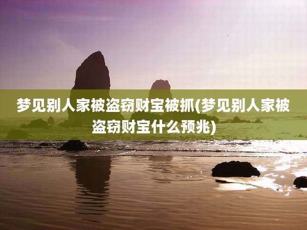 梦见别人家被盗窃财宝被抓(梦见别人家被盗窃财宝什么预兆)