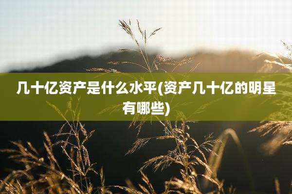 几十亿资产是什么水平(资产几十亿的明星有哪些)