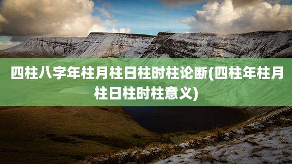 四柱八字年柱月柱日柱时柱论断(四柱年柱月柱日柱时柱意义)