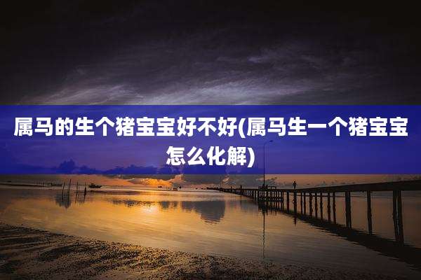属马的生个猪宝宝好不好(属马生一个猪宝宝怎么化解)