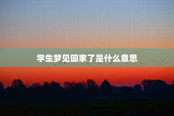 学生梦见回家了是什么意思
