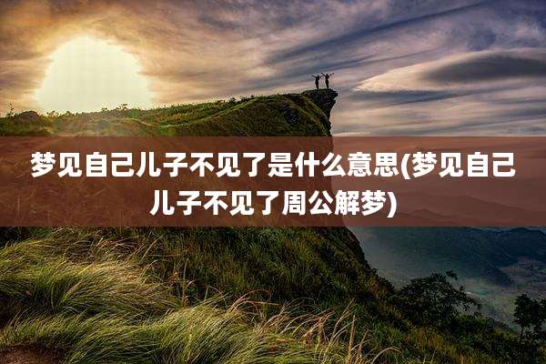梦见自己儿子不见了是什么意思(梦见自己儿子不见了周公解梦)