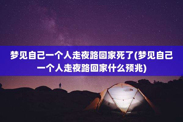 梦见自己一个人走夜路回家死了(梦见自己一个人走夜路回家什么预兆)