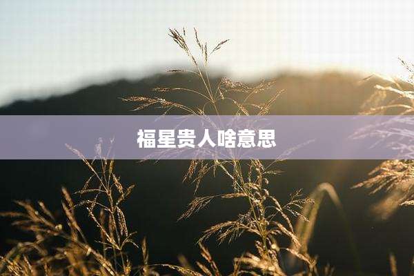 福星贵人啥意思