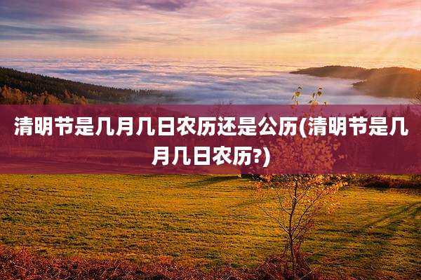 清明节是几月几日农历还是公历(清明节是几月几日农历?)