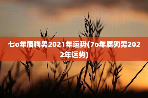 七o年属狗男2021年运势(7o年属狗男2022年运势)