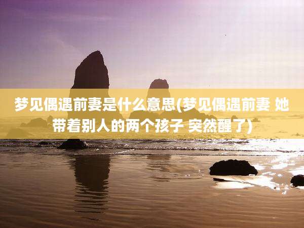 梦见偶遇前妻是什么意思(梦见偶遇前妻 她带着别人的两个孩子 突然醒了)