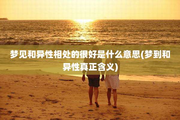 梦见和异性相处的很好是什么意思(梦到和异性真正含义)