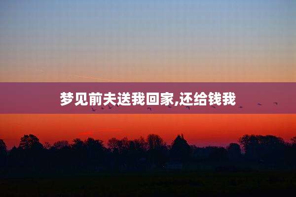梦见前夫送我回家,还给钱我