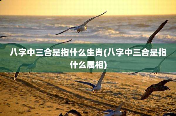 八字中三合是指什么生肖(八字中三合是指什么属相)