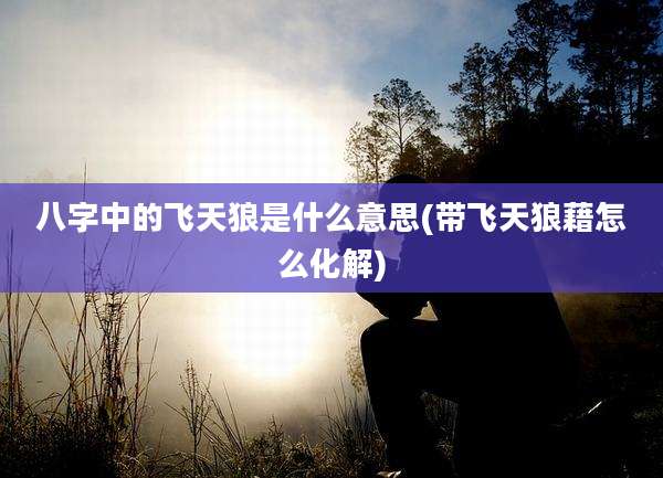 八字中的飞天狼是什么意思(带飞天狼藉怎么化解)