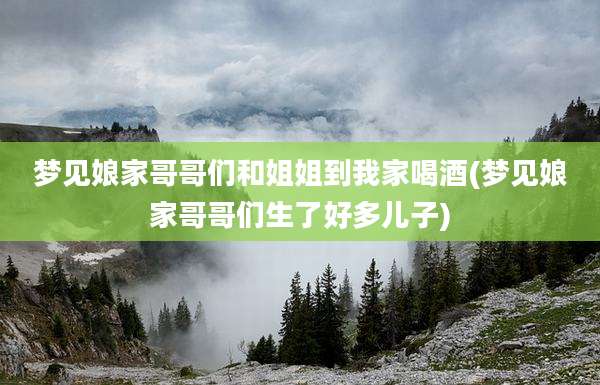 梦见娘家哥哥们和姐姐到我家喝酒(梦见娘家哥哥们生了好多儿子)