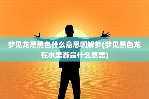 梦见龙是黑色什么意思啊解梦(梦见黑色龙在水里游是什么意思)
