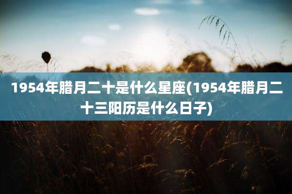 1954年腊月二十是什么星座(1954年腊月二十三阳历是什么日子)