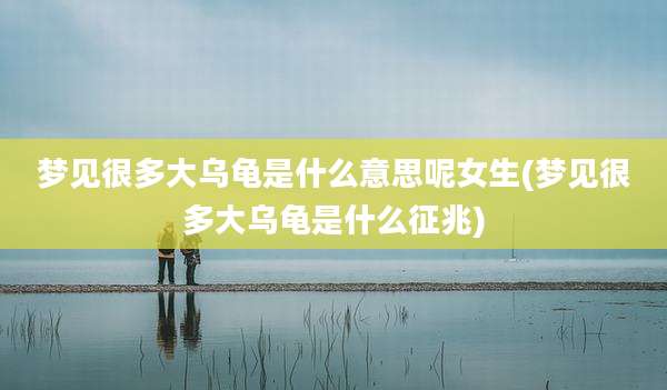 梦见很多大乌龟是什么意思呢女生(梦见很多大乌龟是什么征兆)