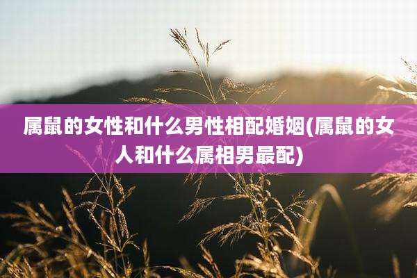 属鼠的女性和什么男性相配婚姻(属鼠的女人和什么属相男最配)