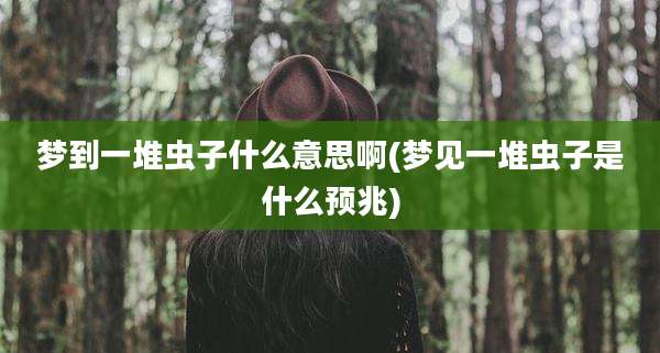 梦到一堆虫子什么意思啊(梦见一堆虫子是什么预兆)