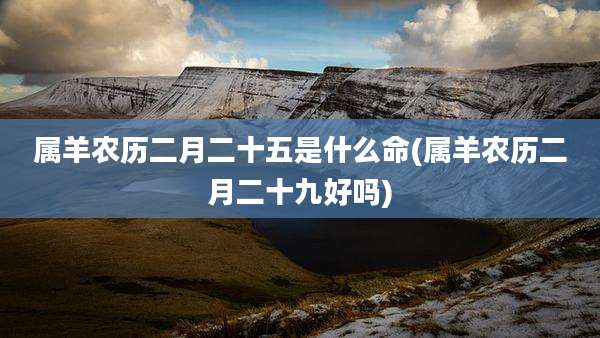 属羊农历二月二十五是什么命(属羊农历二月二十九好吗)