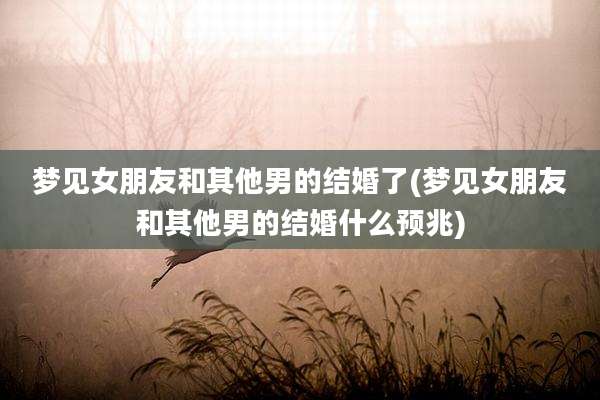 梦见女朋友和其他男的结婚了(梦见女朋友和其他男的结婚什么预兆)