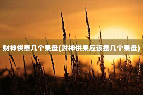 财神供奉几个果盘(财神供果应该摆几个果盘)