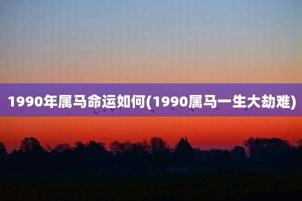 1990年属马命运如何(1990属马一生大劫难)