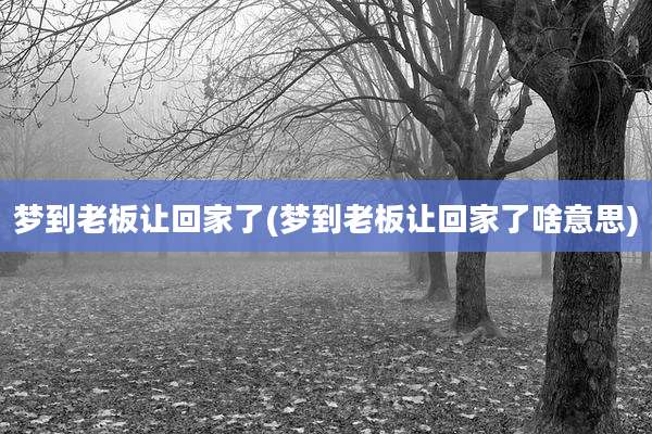 梦到老板让回家了(梦到老板让回家了啥意思)