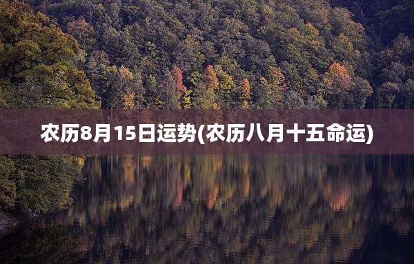 农历8月15日运势(农历八月十五命运)