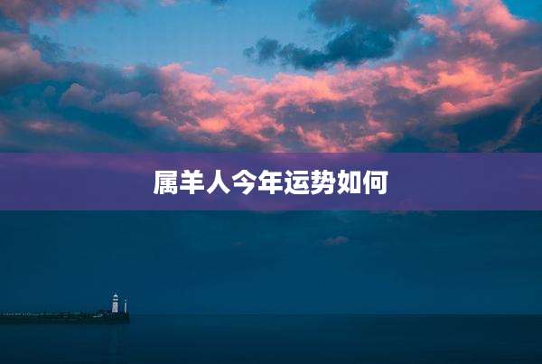 属羊人今年运势如何