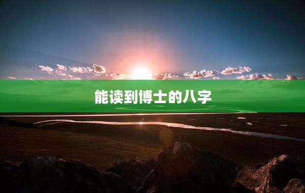 能读到博士的八字