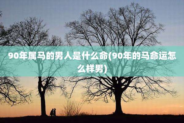 90年属马的男人是什么命(90年的马命运怎么样男)