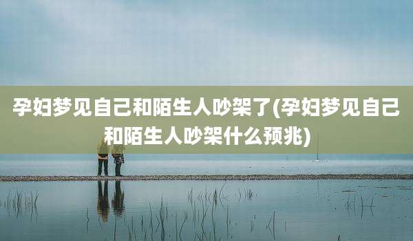 孕妇梦见自己和陌生人吵架了(孕妇梦见自己和陌生人吵架什么预兆)
