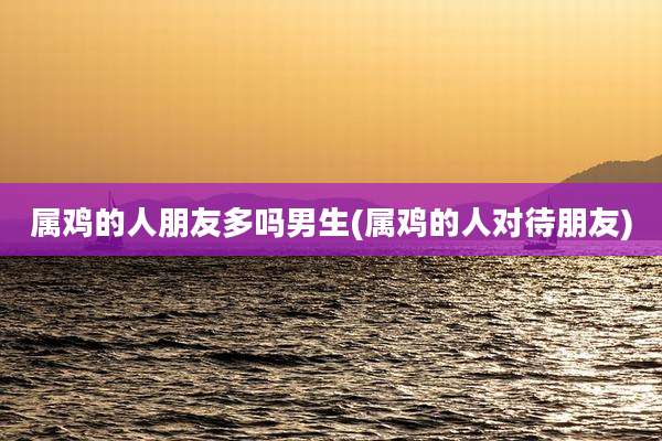 属鸡的人朋友多吗男生(属鸡的人对待朋友)