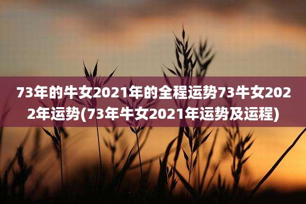73年的牛女2021年的全程运势73牛女2022年运势(73年牛女2021年运势及运程)