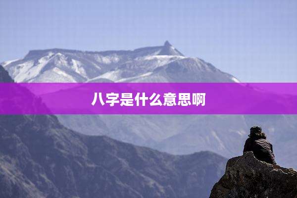 八字是什么意思啊