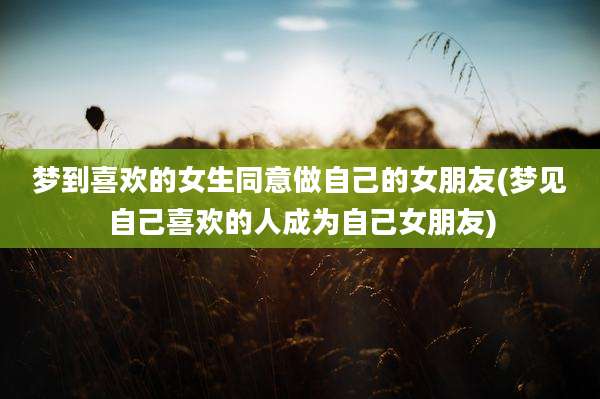 梦到喜欢的女生同意做自己的女朋友(梦见自己喜欢的人成为自己女朋友)