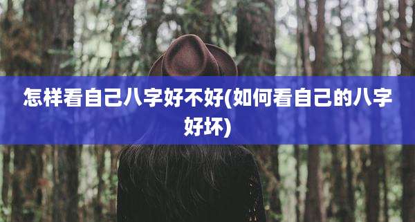 怎样看自己八字好不好(如何看自己的八字好坏)