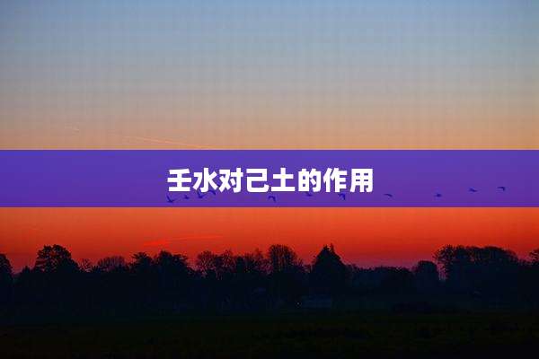 壬水对己土的作用