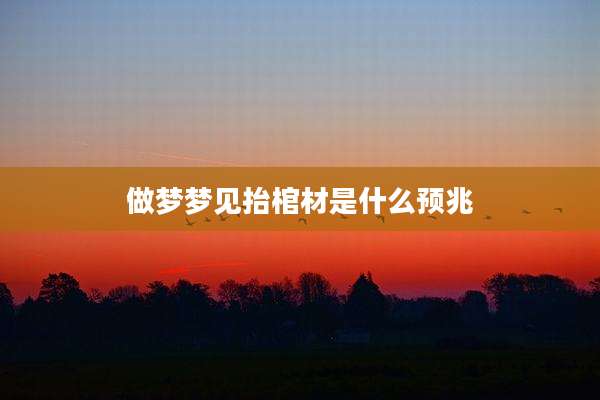 做梦梦见抬棺材是什么预兆