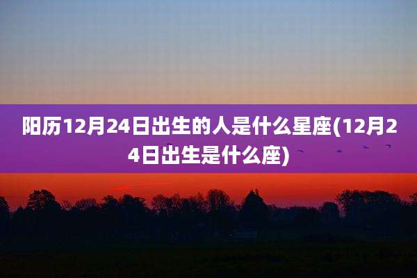 阳历12月24日出生的人是什么星座(12月24日出生是什么座)