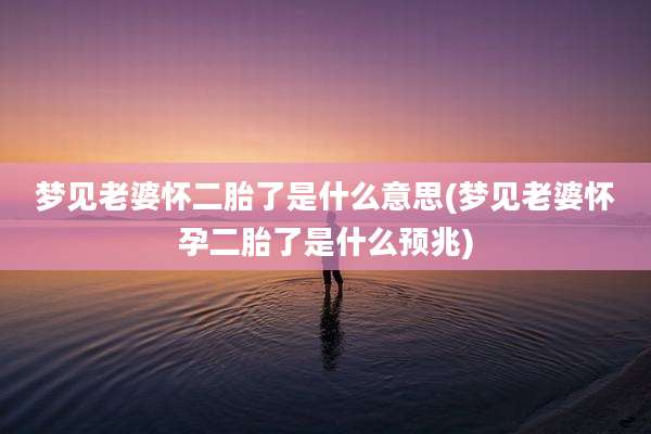梦见老婆怀二胎了是什么意思(梦见老婆怀孕二胎了是什么预兆)