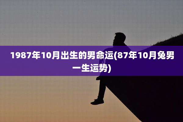 1987年10月出生的男命运(87年10月兔男一生运势)