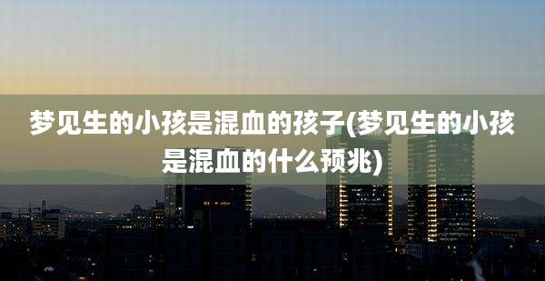 梦见生的小孩是混血的孩子(梦见生的小孩是混血的什么预兆)