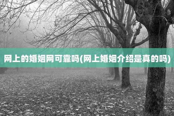 网上的婚姻网可靠吗(网上婚姻介绍是真的吗)