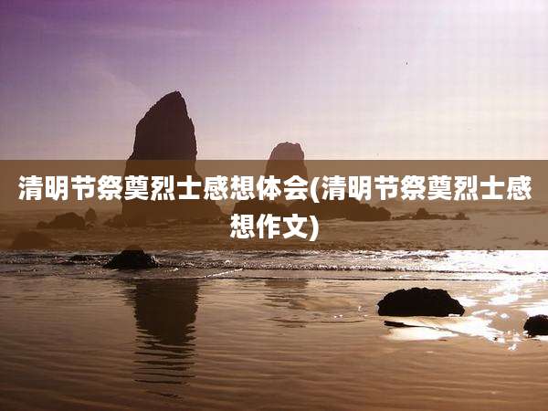 清明节祭奠烈士感想体会(清明节祭奠烈士感想作文)